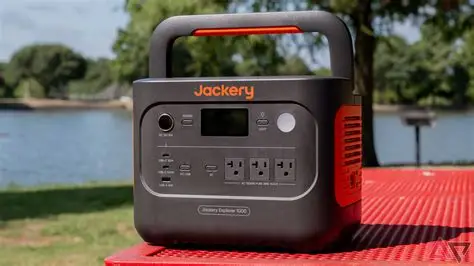 Jackery Explorer 1000 v2 on a camping table